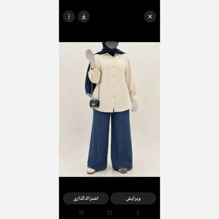 مانتو شانتون پشت دکمه زنانه مدل ارغوان سایز 40 تا 48