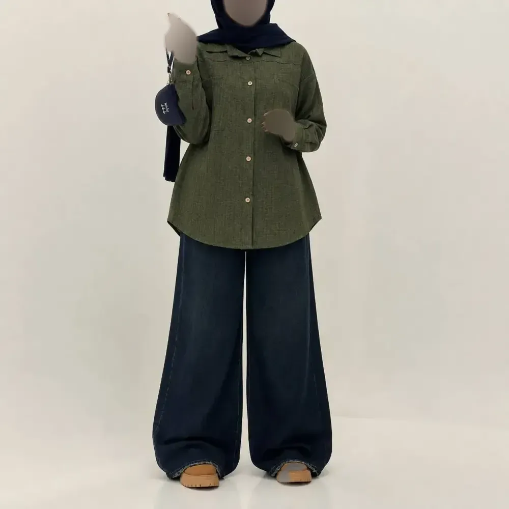 مانتو شانتون پشت دکمه زنانه مدل ارغوان سایز 40 تا 48