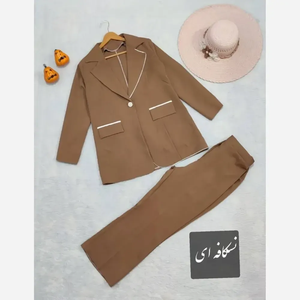 کت شلوار زنانه مدل مینا جنس مازراتی فری سایز تا 46