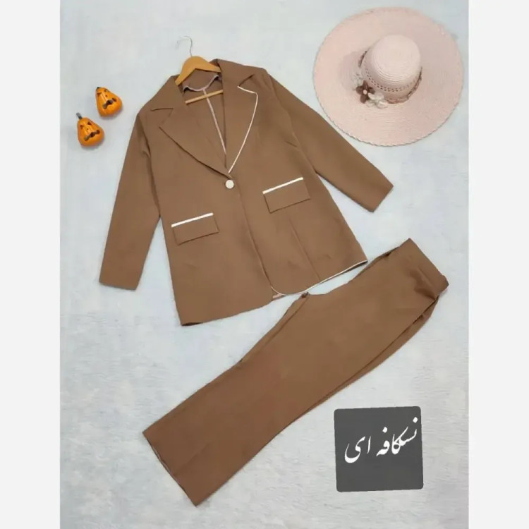 کت شلوار زنانه مدل مینا جنس مازراتی فری سایز تا 46
