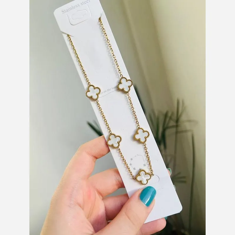 گردنبند زنانه طرح ونکلیف استیل رنگ ثابت