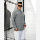 پیراهن مردانه الیاف طبیعی 100 درصد پنبه مدل آرشا رنگ طوسی