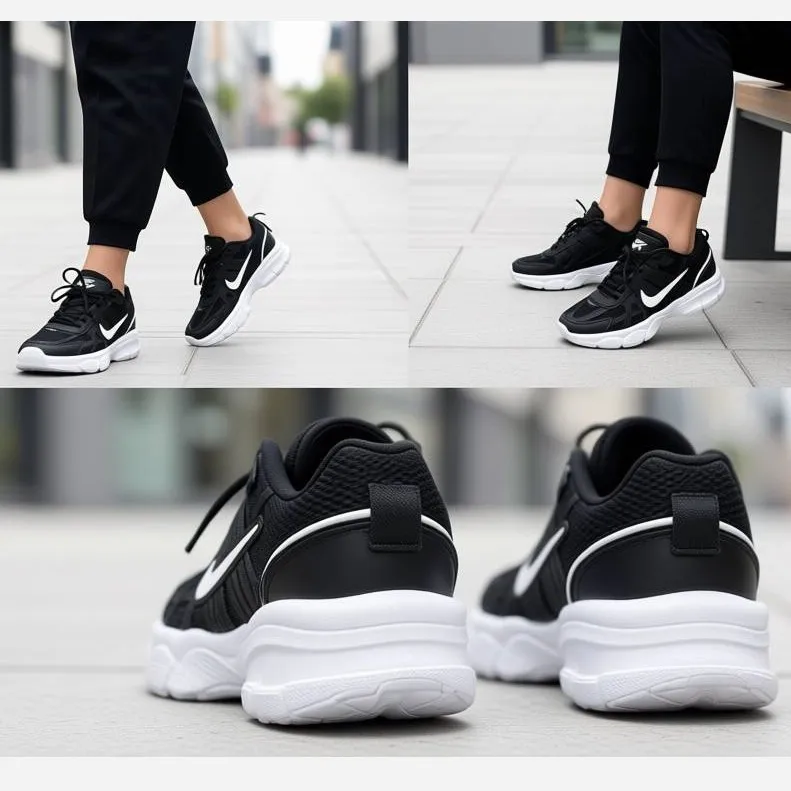 کفش کتانی زنانه نایک مدل faren رنگ مشکی با زیره ایربولینگ