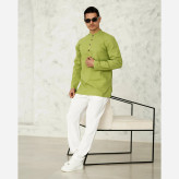 شلوار مردانه الیاف طبیعی مدل سهند رنگ سفید 100 درصد پنبه