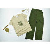ست تیشرت و شلوار بگ دخترانه طرح بابونه کد 11333