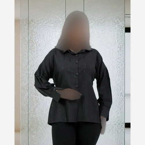 شومیز زنانه نخ اسلپ نخ دوزی پولکی سایز بزرگ تا 46