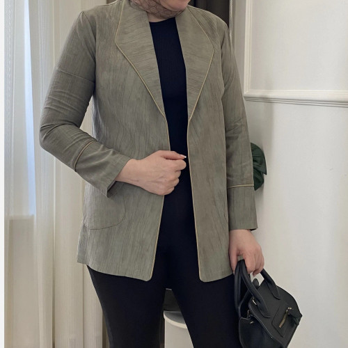 مانتو کتی سبز زنانه شانتون گازوییلی آستر دوزی شده مناسب سایز 38 تا 42