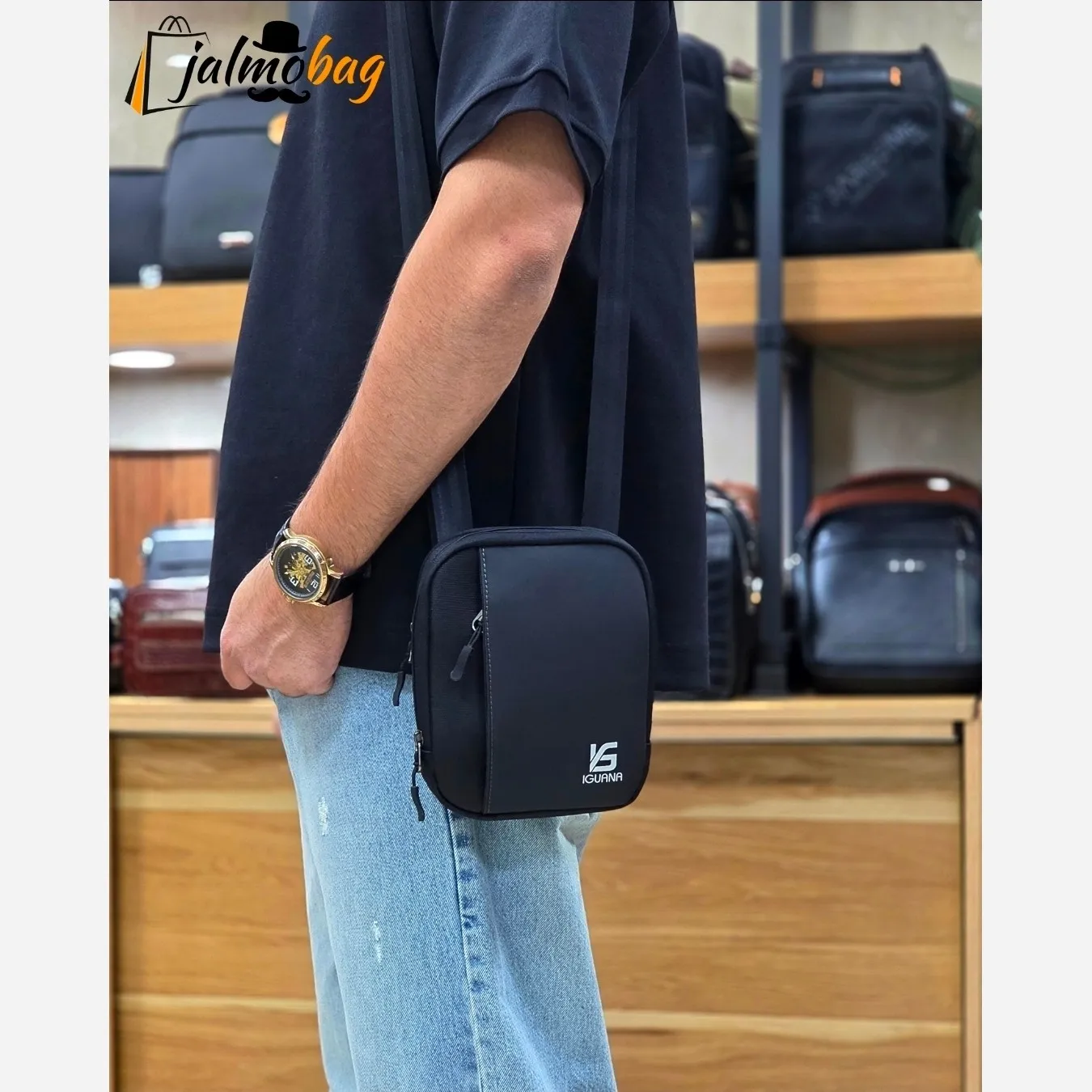 کیف دوشی کوچک اسپرت پارچه اسکین خارجی دو خانه