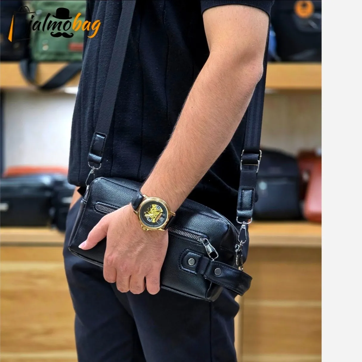 کیف دستی دوشی مردانه چرم وارداتی شوزبگ