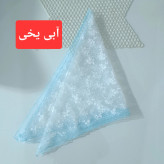 مینی اسکارف مجلسی سفید سه گوش طرح گل شکوفه ای ابعاد 75 در 75 سانتیمتر جنس توری گیپور