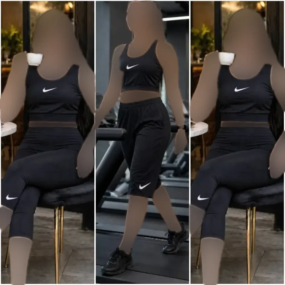 ست تاپ و شلوارک ورزشی زنانه مدل توکا جنس فلامنت رنگ مشکی