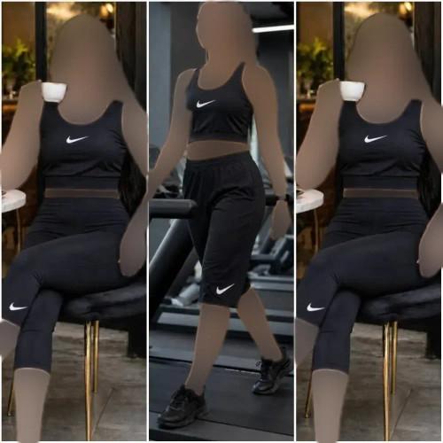 ست تاپ و شلوارک ورزشی زنانه مدل توکا جنس فلامنت رنگ مشکی