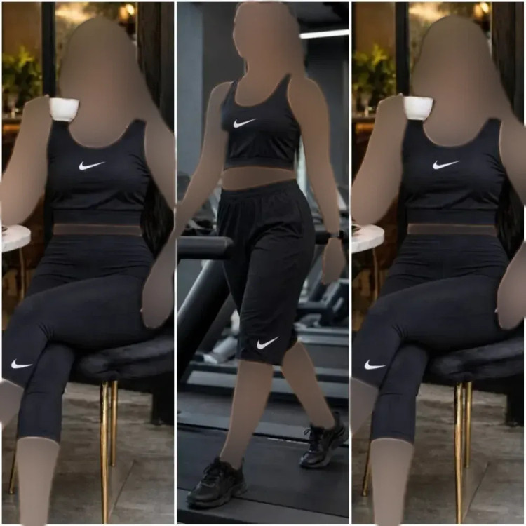 ست تاپ و شلوارک ورزشی زنانه مدل توکا جنس فلامنت رنگ مشکی