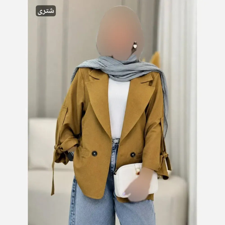 مانتو کتی زنانه هاتف آستین سگک دار جنس کتان لنین فری سایز 36 تا 46 قد 75