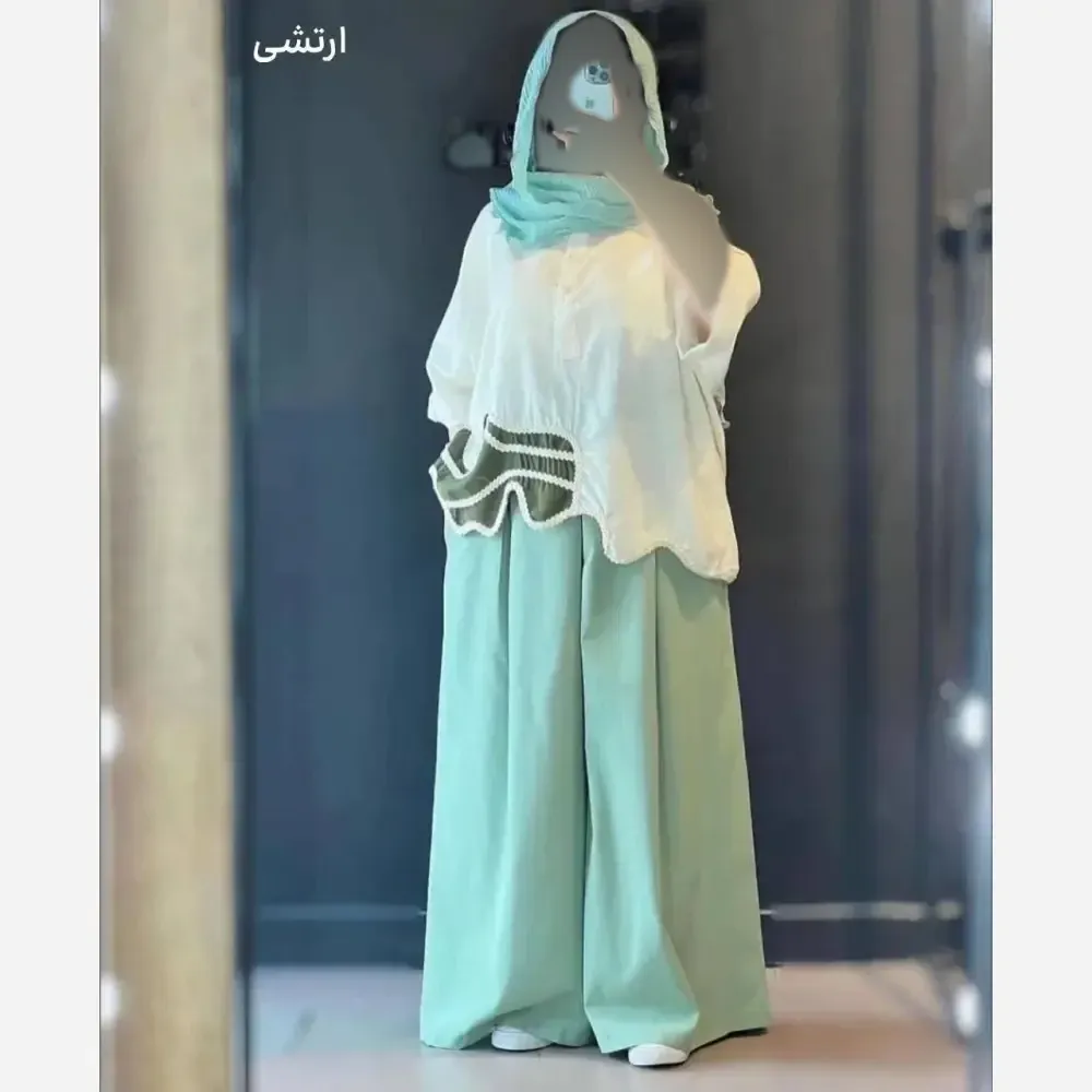 ست تکه دوزی زنانه جنس داکرون نخ اعلا فری سایز