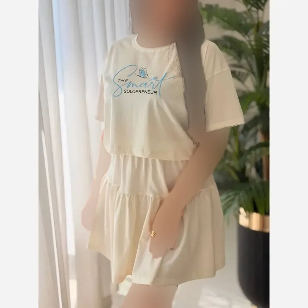 ست بلوز و دامن زنانه پنبه درجه یک ساشا فری سایز