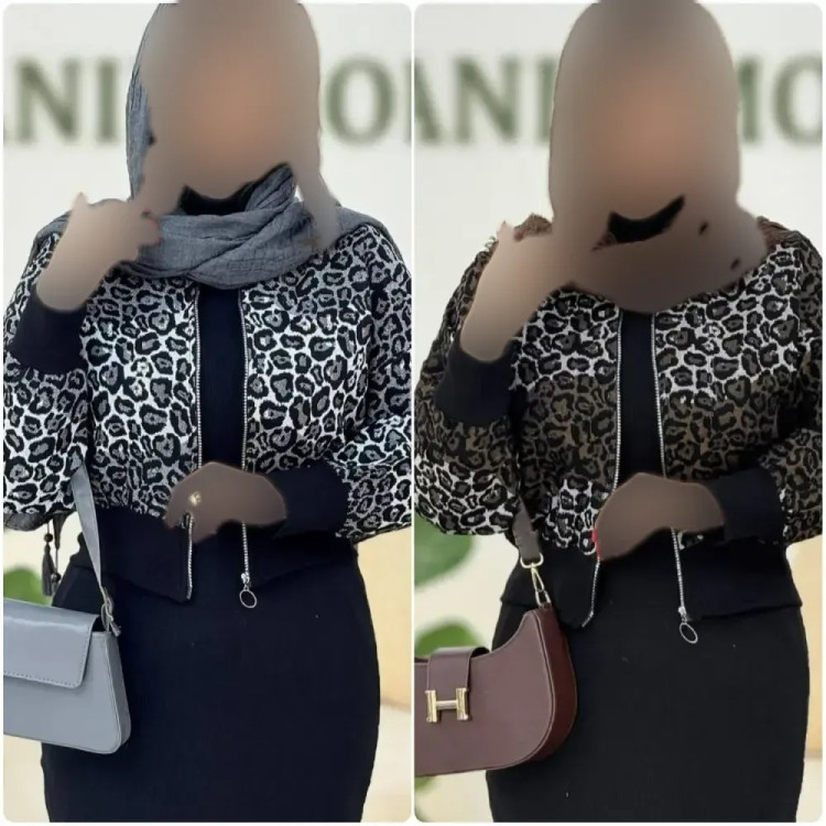 بامبر پلنگی زنانه جنس گلیمی فری سایز در رنگ بندی سرمه ای، قرمز، سبز و صورتی