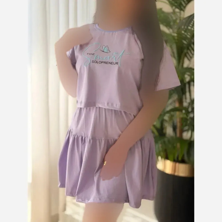 ست کراپ و دامن ساشا پنبه درجه یک فری سایز 36 تا 46