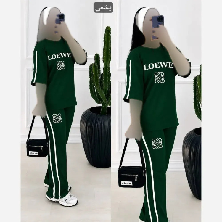 ست تیشرت شلوار زنانه ویسکوز پنبه فول کش لووه سایز 36 تا 46