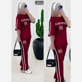 ست تیشرت شلوار زنانه ویسکوز پنبه فول کش لووه سایز 36 تا 46