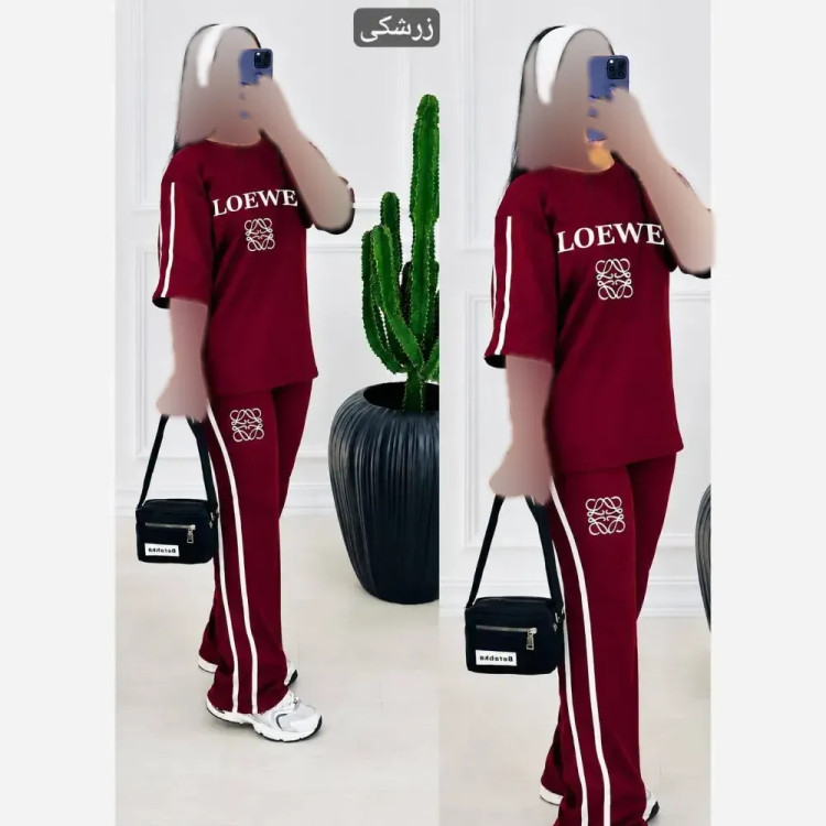 ست تیشرت شلوار زنانه ویسکوز پنبه فول کش لووه سایز 36 تا 46