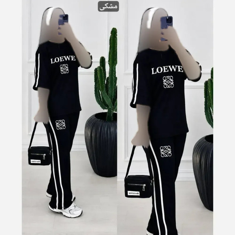 ست تیشرت شلوار زنانه ویسکوز پنبه فول کش لووه سایز 36 تا 46