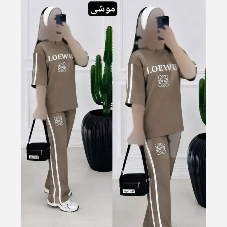 ست تیشرت شلوار زنانه ویسکوز پنبه فول کش لووه سایز 36 تا 46