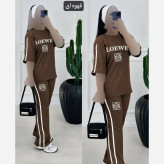 ست تیشرت شلوار زنانه ویسکوز پنبه فول کش لووه سایز 36 تا 46
