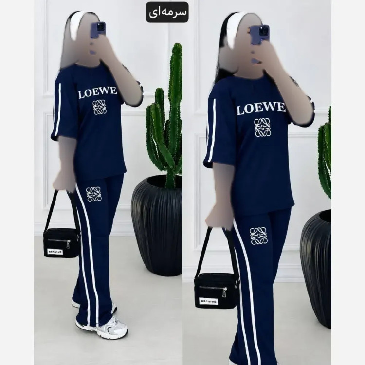 ست تیشرت شلوار زنانه ویسکوز پنبه فول کش لووه سایز 36 تا 46