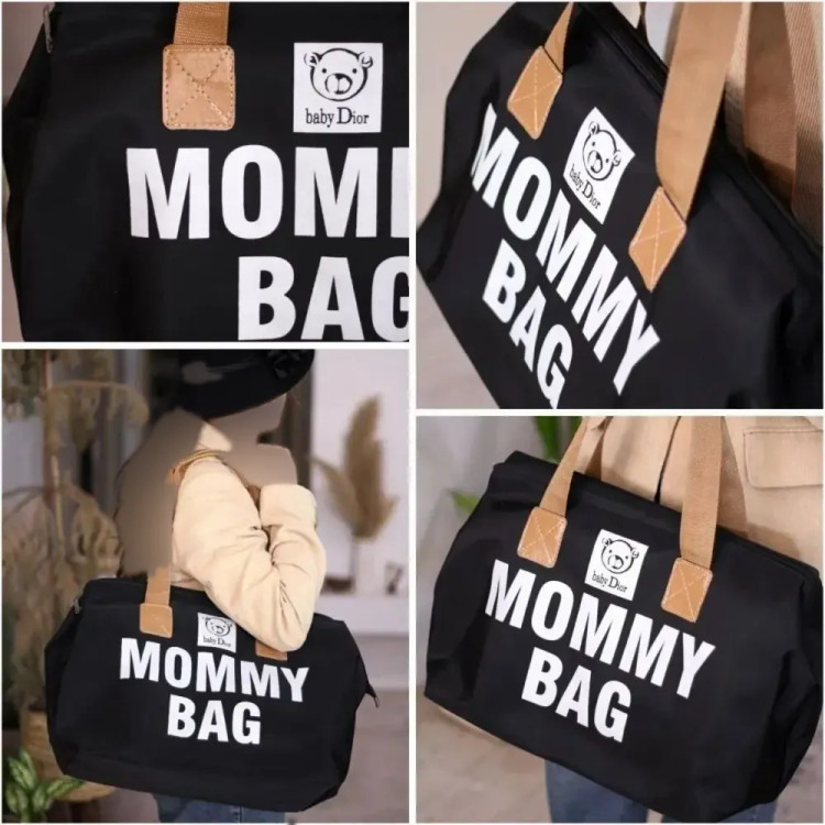 کیف MOMMY BAG برزنتی کجراه رنگ مشکی مناسب باشگاه و مهمانی