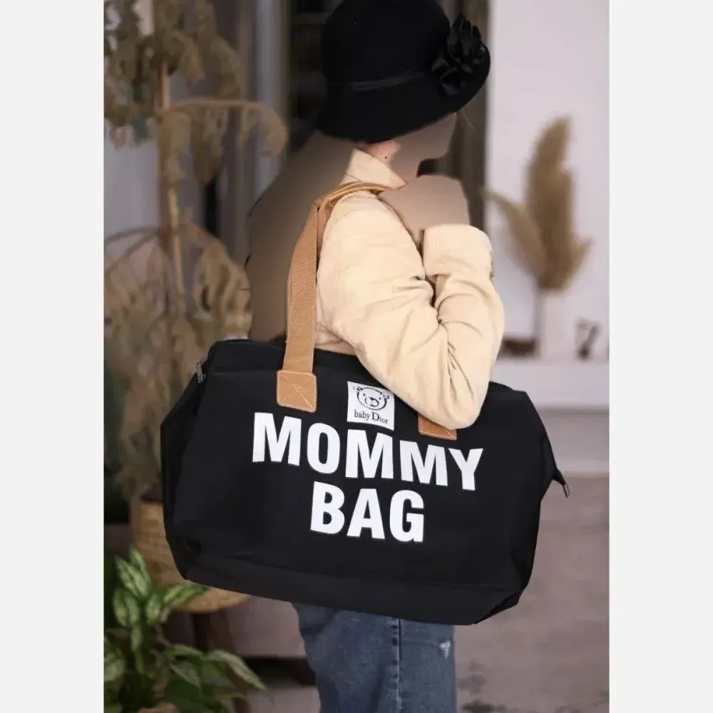 کیف MOMMY BAG برزنتی کجراه رنگ مشکی مناسب باشگاه و مهمانی