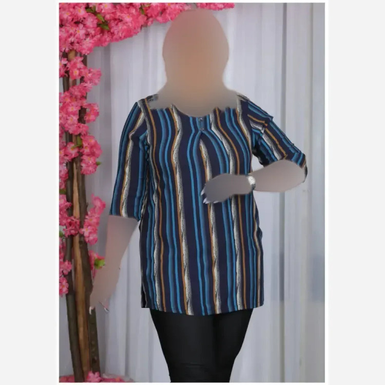 تونیک بلند نخی قواره دار خنک بهار و تابستان سایز بزرگ