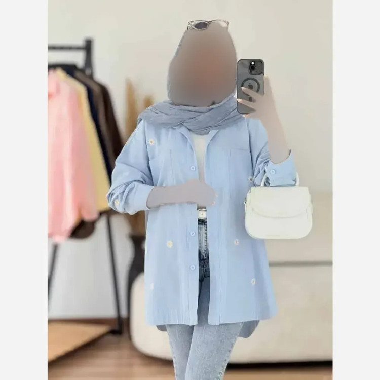 شومیز زنانه کتان لنین درجه یک مدل آسایش رنگ بندی نسکافه ای آبی سبز ارتشی فری سایز