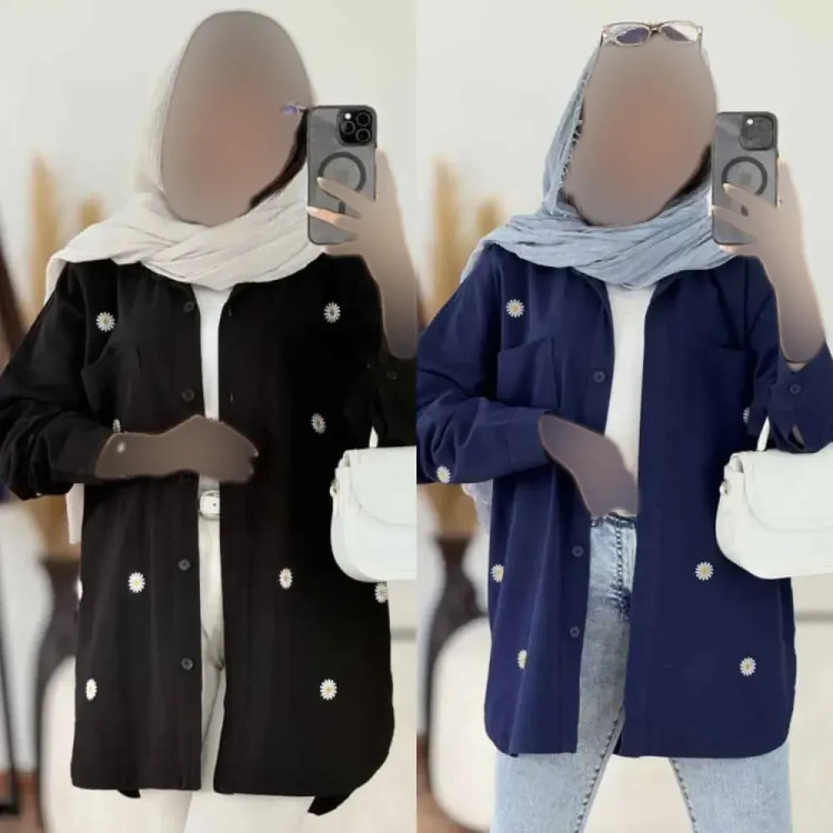 شومیز زنانه کتان لنین درجه یک مدل آسایش رنگ بندی نسکافه ای آبی سبز ارتشی فری سایز