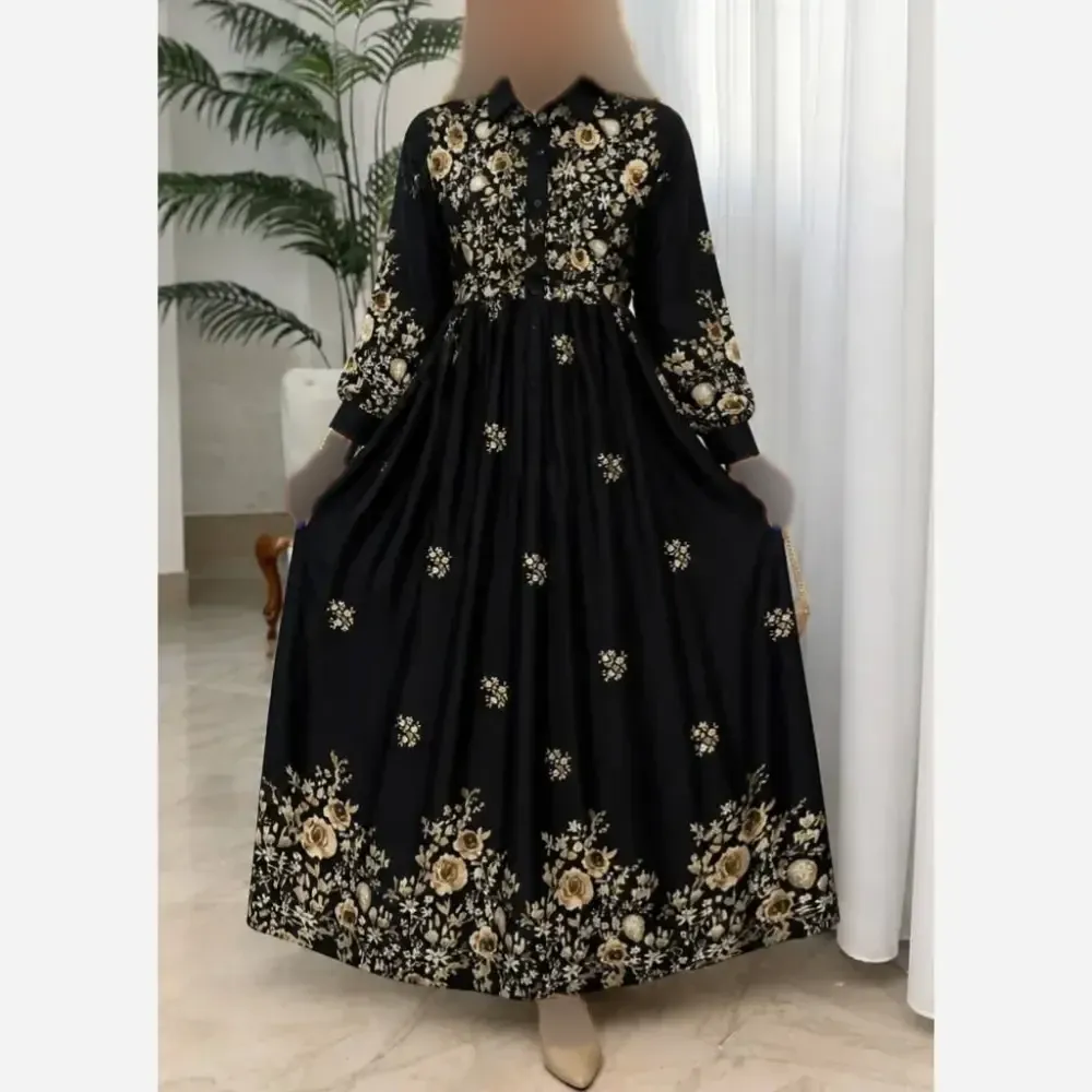 پیراهن زنانه زنبق جنس بوگاتی درجه یک فری سایز