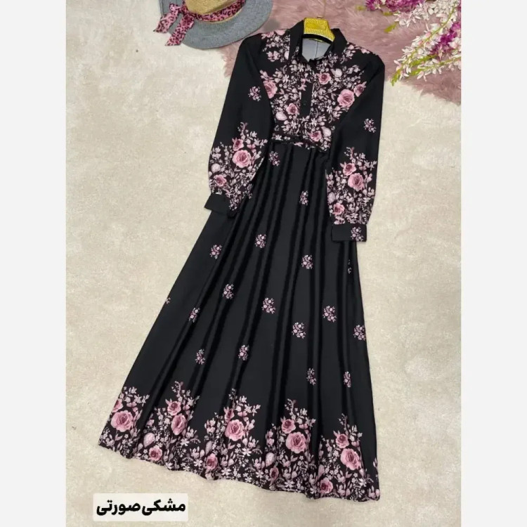 پیراهن زنانه زنبق جنس بوگاتی درجه یک فری سایز