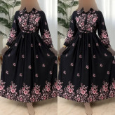 پیراهن زنانه زنبق جنس بوگاتی درجه یک فری سایز