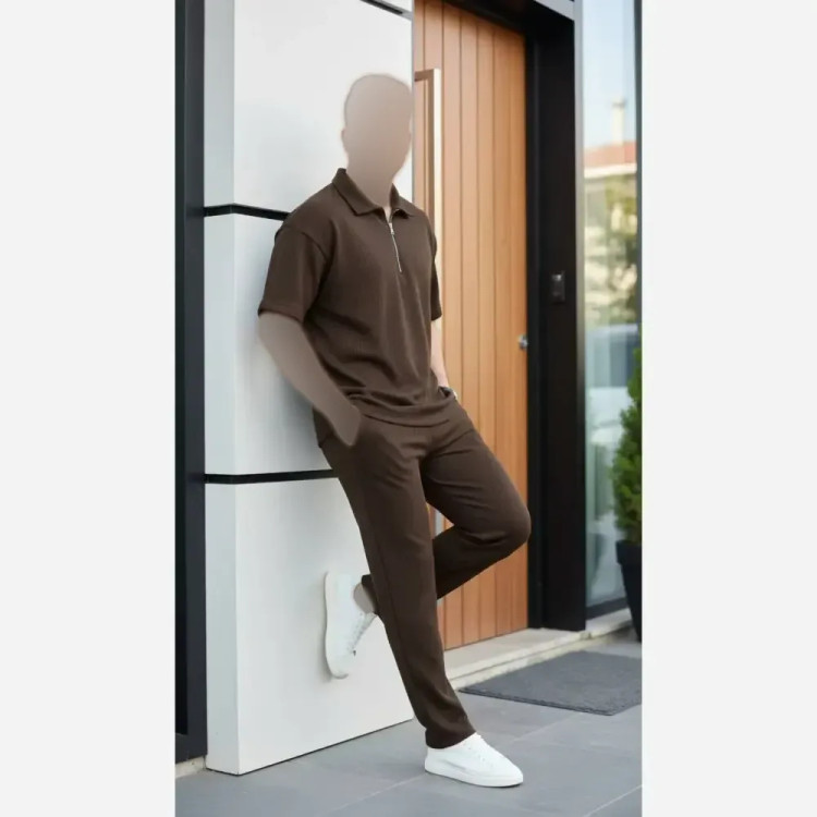 ست مردانه نیم زیپ جنس بیسکویتی رنگ بندی متنوع فری سایز