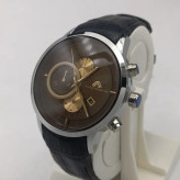 ساعت مردانه الکس مارتین طرح سه موتور موتور ژاپن بند چرمی تقویم دار