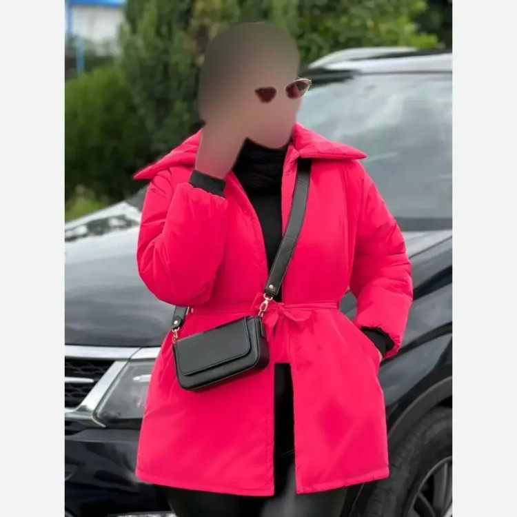 کاپشن زنانه مموری درجه یک رنگ گوجه ای سایز فری 38 تا 46 پشم شیشه 200 گرم