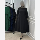 ست دانتل سرمه جنس زیره کرپ بوگاتی رویه گیپور رنگ مشکی فری سایز 38 تا 46