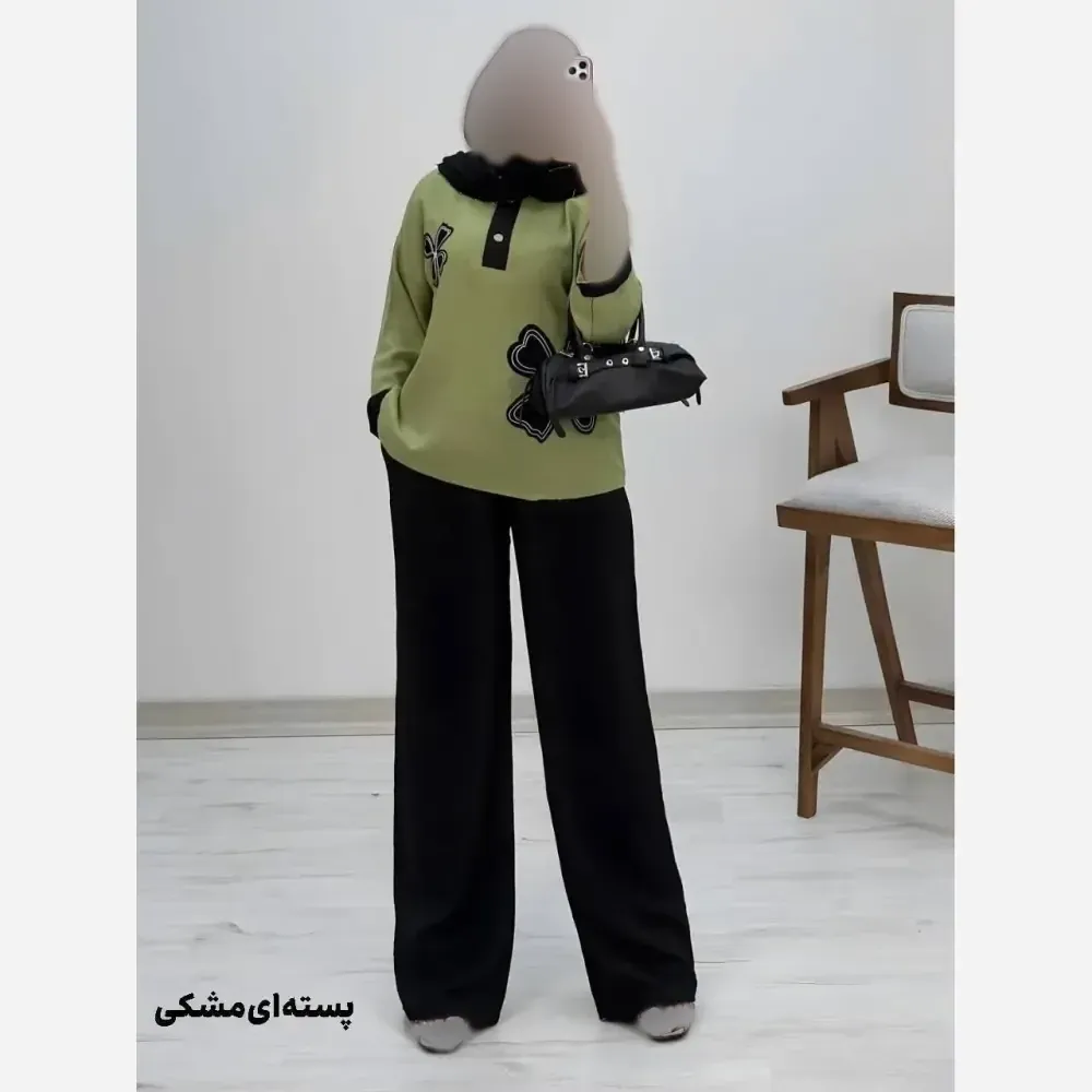ست شومیز کنفی و شلوار شانتون هیلدا فری سایز 38 تا 46