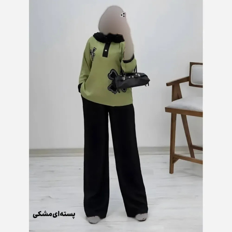 ست شومیز کنفی و شلوار شانتون هیلدا فری سایز 38 تا 46