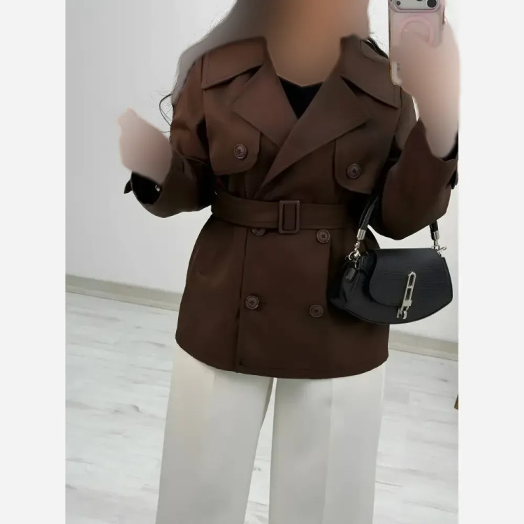 ترنچ کت هیوا جنس کتان استانبولی رنگبندی متنوع فری سایز 38 تا 44