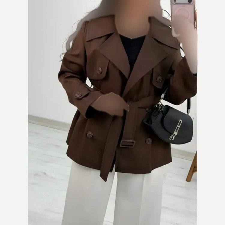 ترنچ کت هیوا جنس کتان استانبولی رنگبندی متنوع فری سایز 38 تا 44