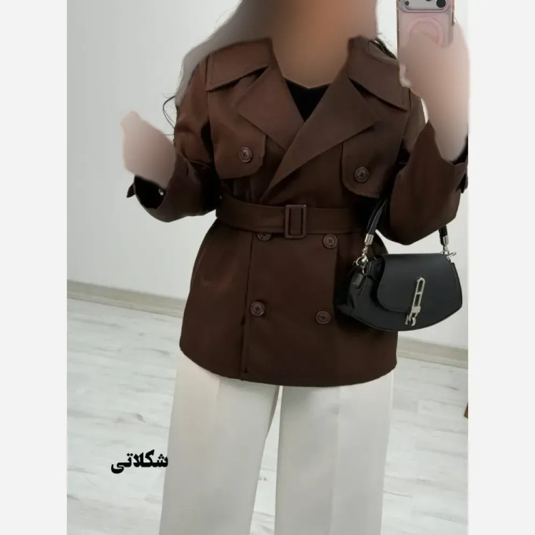 ترنچ کت هیوا جنس کتان استانبولی رنگبندی متنوع فری سایز 38 تا 44