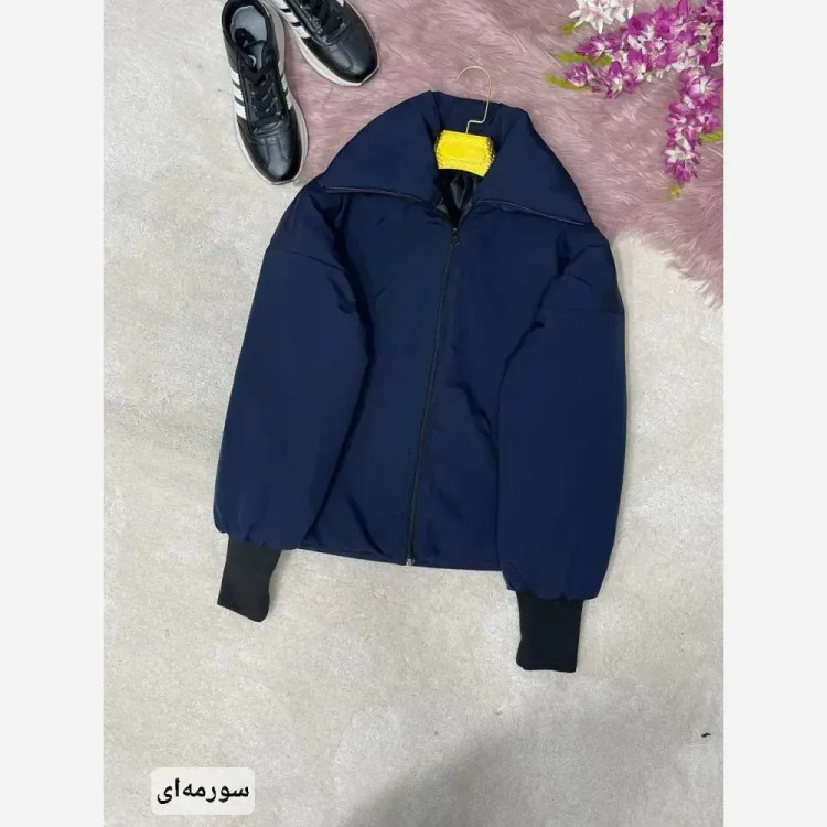 کاپشن کتان شارلوت سرمهای آستر پشم شیشه فری سایز 38 تا 46