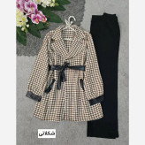 مدل پارمیدا مانتو پیردوپل ضخیم فری سایز رنگ سفید مشکی نسکافه ای شکلاتی جیب دار