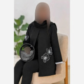 کت زنانه توکا جنس مازراتی درجه یک گلدوزی شده فری سایز