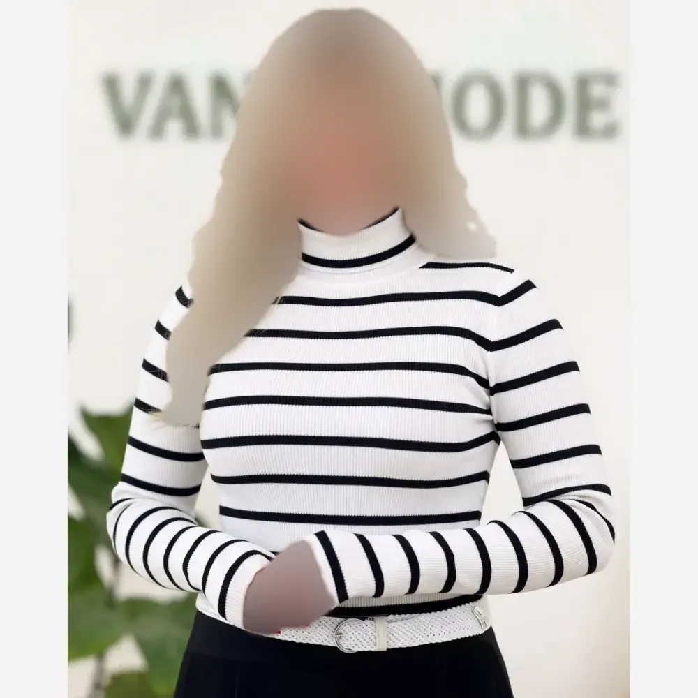بادی فینگردار راه راه یقه اسکی فانریپ کش باکیفیت زنانه